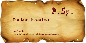 Mester Szabina névjegykártya