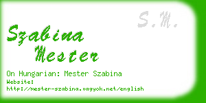 szabina mester business card